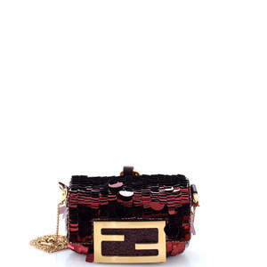 Fendi Nano Chain Baguette Charm Bag Sequins
